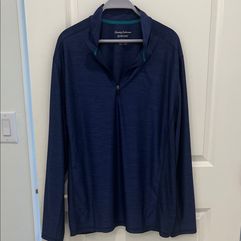Tommy Bahama Men's Active Quarter Zip Pullover-Men’s XL/TG B/T-Navy Blue